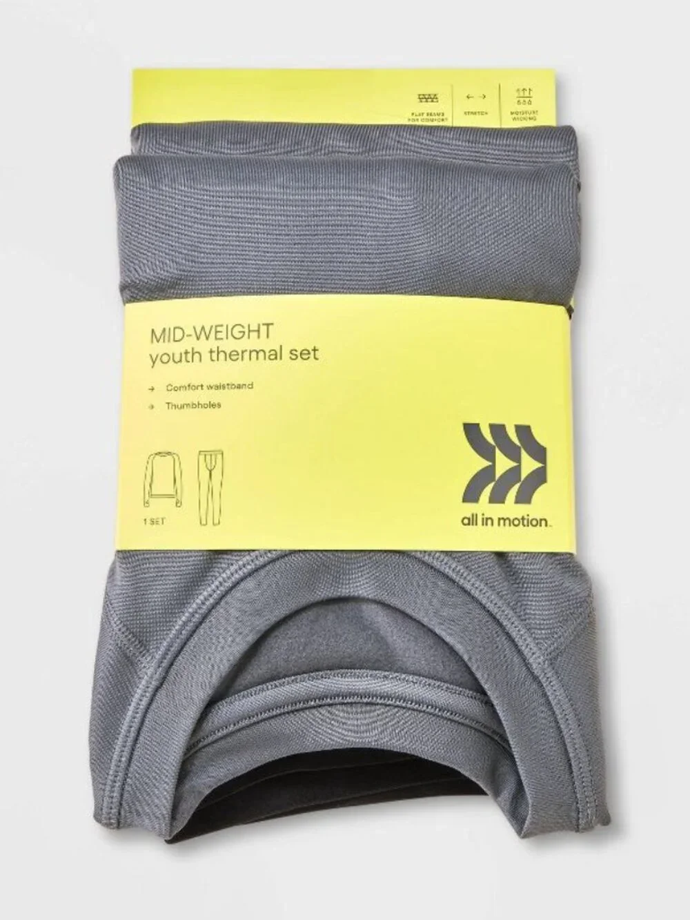 NEW Boys' 2pk Thermal Underwear Set - All In Motion™ Gray Small (6/7)